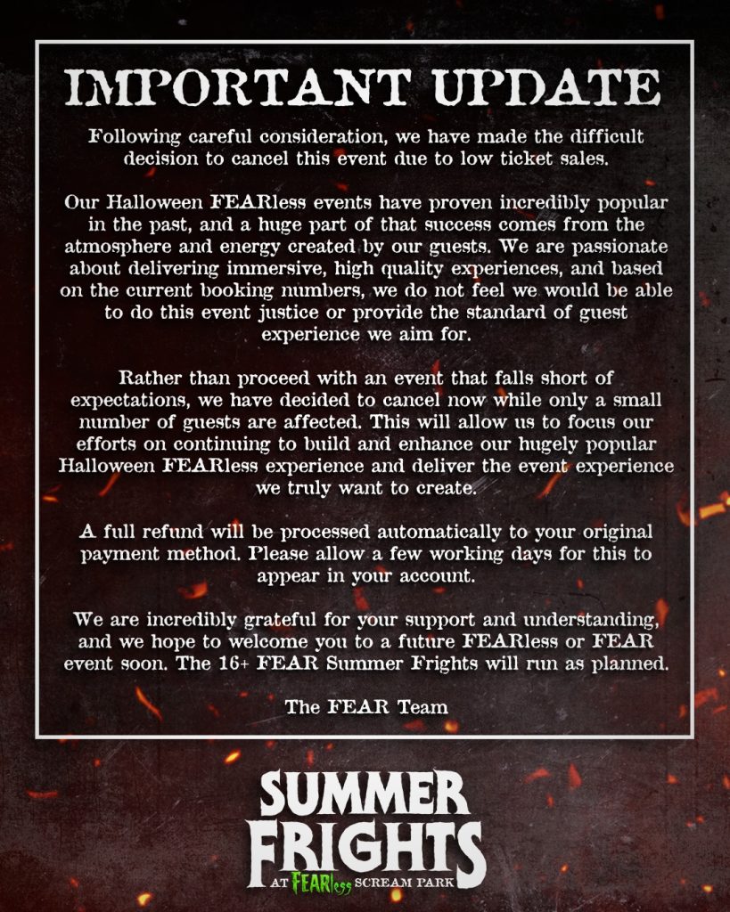 Summer Frights Fearless Avon Valley Adventure park