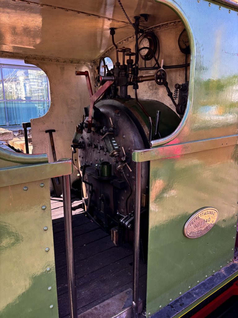 Inside the cab of a steam train - Henbury Bristol Harbourside Railway