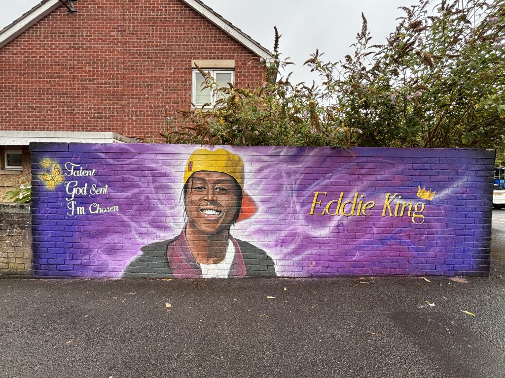 Mural of Eddie King on Winkworth Place in St Paul’s Bristol